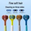 Высококачественная трехсторонняя зубная щетка для взрослых с мягкой щетиной и очистителем языка - Идеально подходит для пар