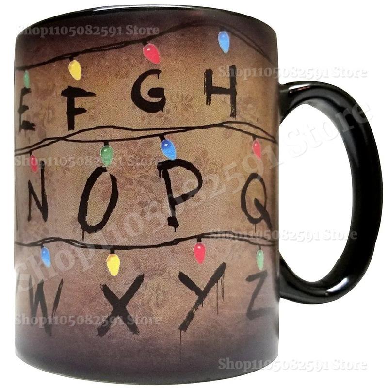 Stranger Xmas Lights 11oz Thermochromic Mug, Temperature Heat Sensitive SThings Christmas Light Cup, for Coffee & Milk Tea