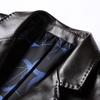Кожаная куртка мужская осенне-зимняя новая мужская мягкая кожаная куртка с воротником куртка мужская повседневный кожаный костюм с двумя пуговицами