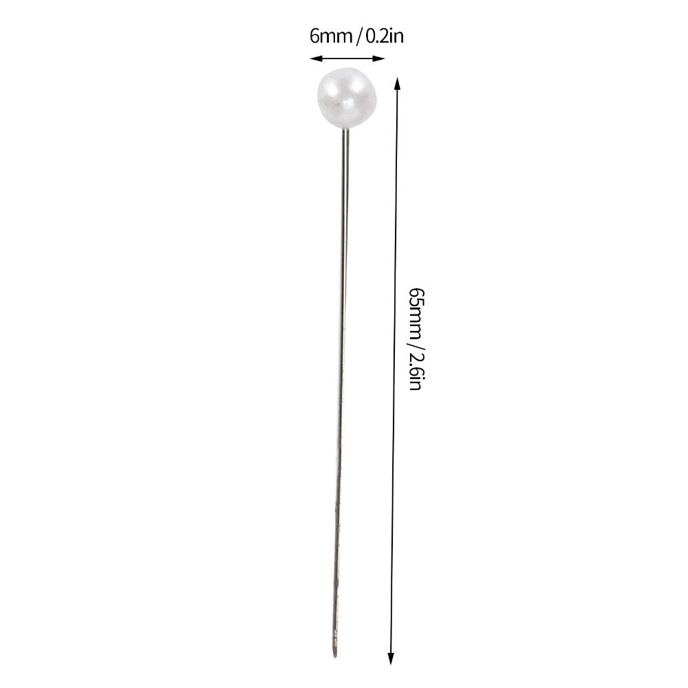 100pcs Faux Pearl Corsage Pins White Straight Sewing Pins Bouquet Pins Wedding Decorations