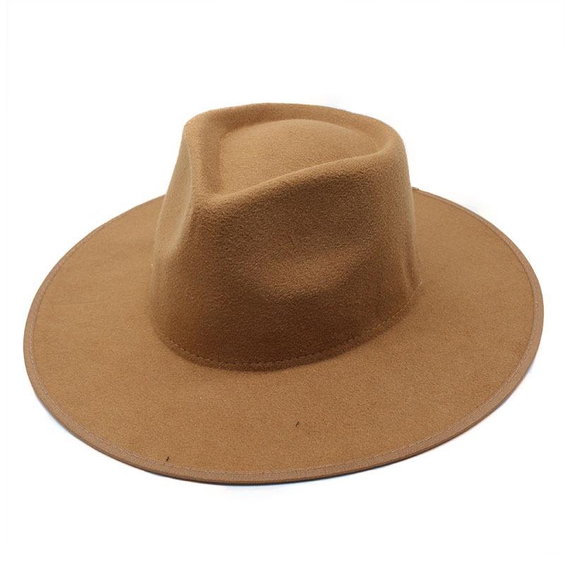 Ретро Джаз Топ Шерстяной Цилиндр Женский Универсальный Подгиб Джазовый Шляпа Повседневный Модный Шляпа