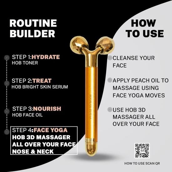 House Of Beauty 3D массажер для лица электрический с сывороткой, массажер в форме Y, вращающийся на 360 градусов дизайн с 6000 микровибраций массаж для лица