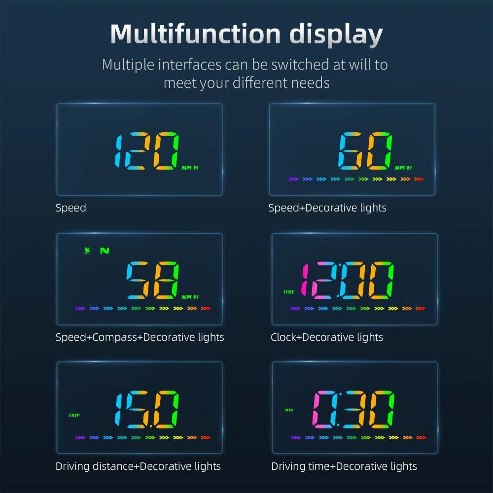 Portable Car Head Up Display HUD Windshield Projector Easy To Use Digital Speedometer Speed Meter
