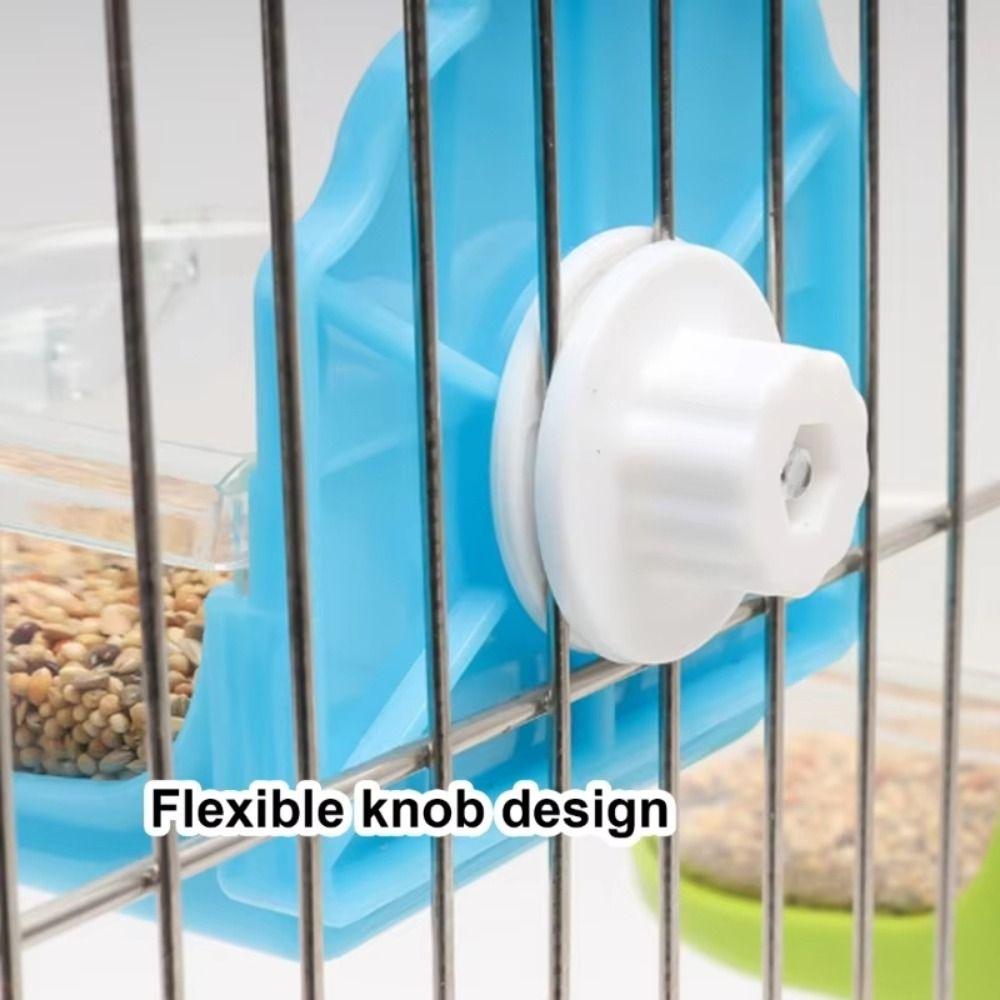 Semicircular Cage Mount Bird Feeder Transparent with Non-slip Stand Bird Feeding Water Box Multifunctional Detachable