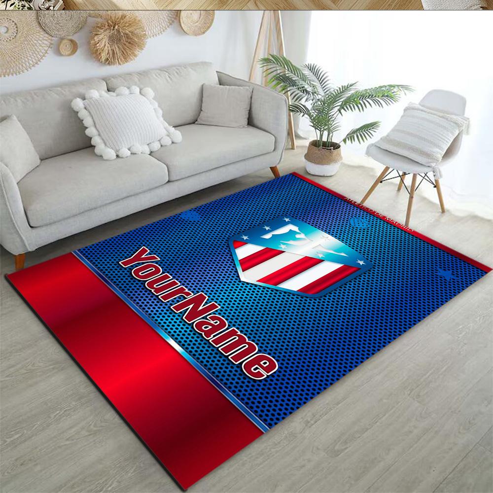 Atletico Madrid Customizable Name Carpet Suitable for Foyer Balcony Bedrooms Game Room Anti-slip Rug Office home decor Spiritual Gift