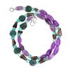 Natural Amethyst Aventurine Smoky Quartz Gemstone Beads Necklace 17" UB-4535 UB-4535