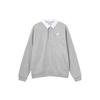 Club Fleece Color-Block Collar Logo Long Sleeve Polo Shirt Men Tops Dark-Grey DX0538-063