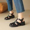 Fashion 2025 Summer Sandals Split Leather Roman Sandals for Women Casual Buckle Strap Platform Shoes GLADIATOR Thick Heel Women Shoes
