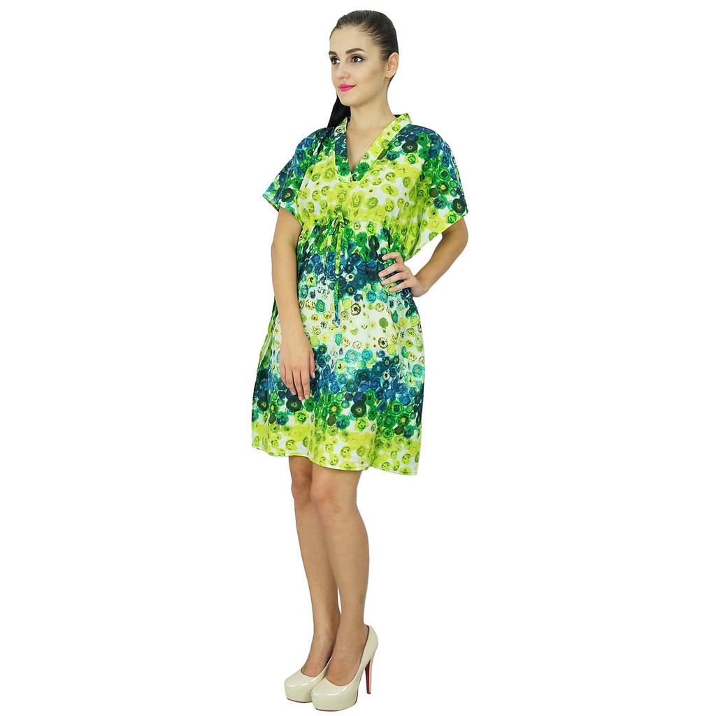 Bimba Women Bohemian Cotton Kaftan Short Indian Caftan Plus Size Beach Wear