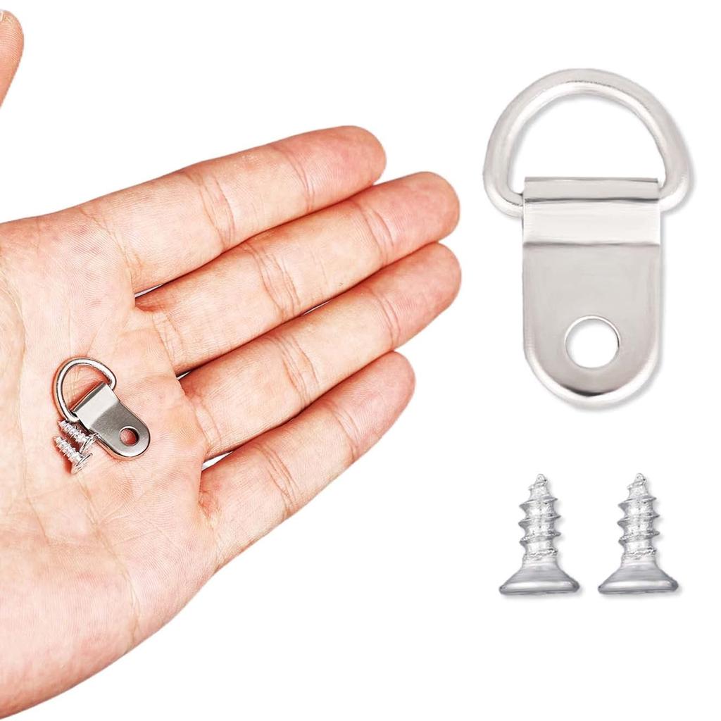 100pcs Picture Hangers Strong Nickel Plated Frame Wire Set with Screws Canvas Hook Wall Bracket Hangers for Wall Decor