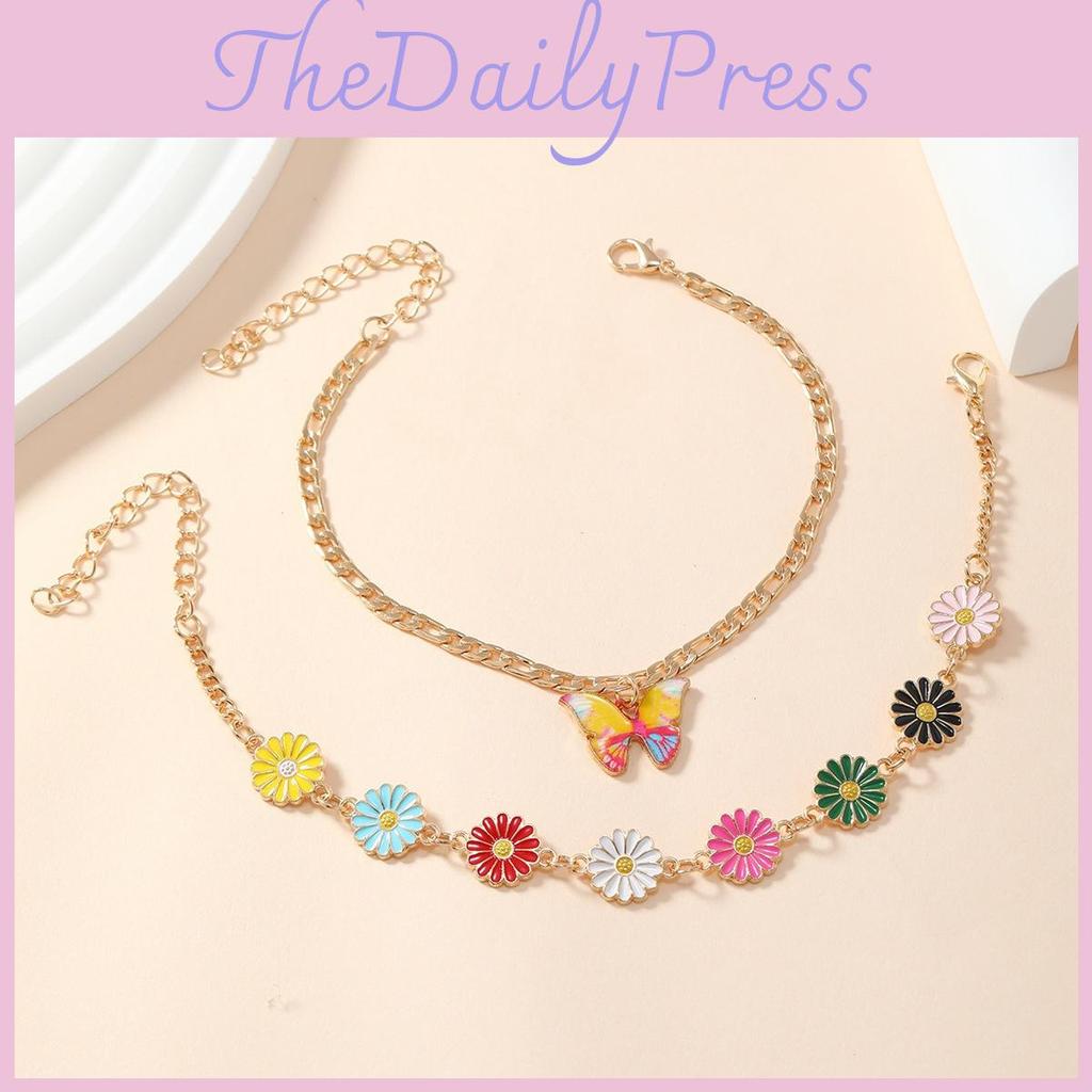 European Style Ladies Anklet Set With Geometric Alloy Design For Casual Wear