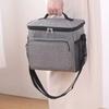 Solid Color Insulated Lunch Bag Large Capacity Food Warm Thermal Bag Tote Square Bag  Travel