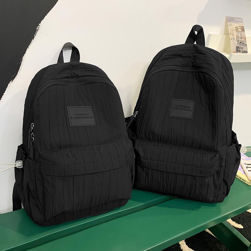 Однотонный школьный рюкзак для студента, женский рюкзак большой вместимости