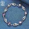 925 Sterling Silver Purple Big AAA Zircon Bracelet Jewelry