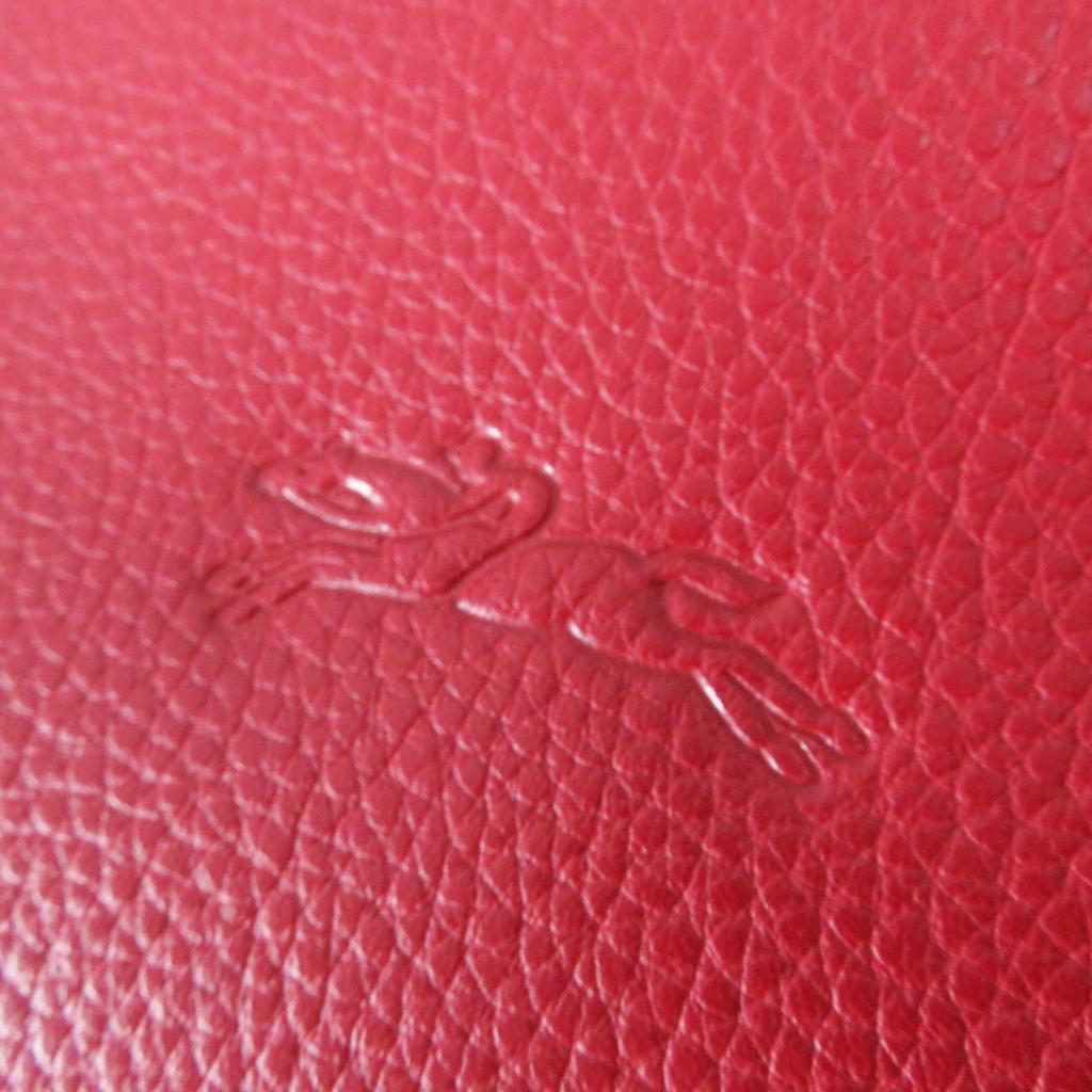 Отличная сумка Longchamp через плечо Le flowne Логотип выгравирован 2-в-1 ручная сумка/ Красная кожа Женская Б/у