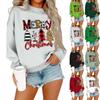 Women's Casual Fashion Round Neck Long Sleeve Christmas Printed Sweatshirt