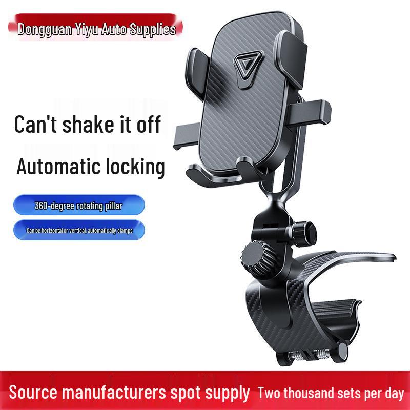360° Rotatable Alligator Clip Car Phone Holder for Dashboard