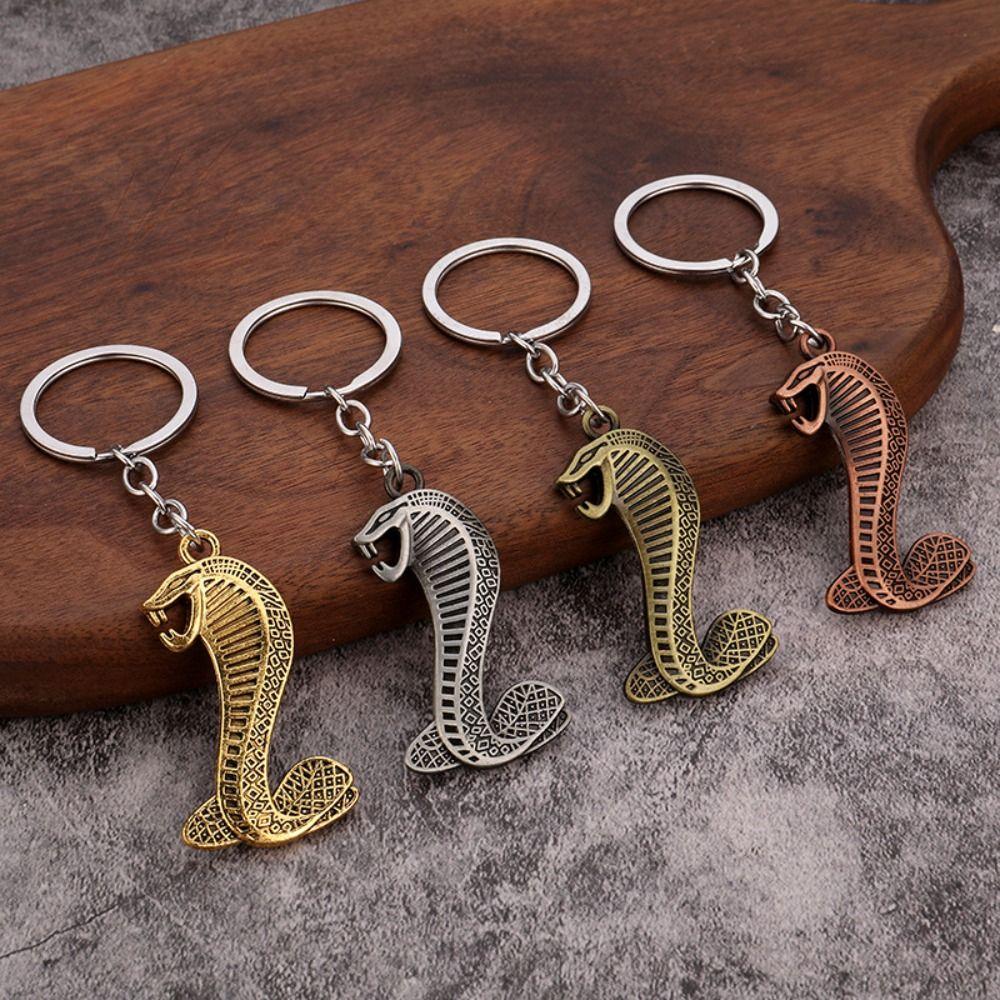Hollow King Cobra Key Ring Fangs Car Key Chain Bag Ornament King Cobra Keychain  Hanging Accessory
