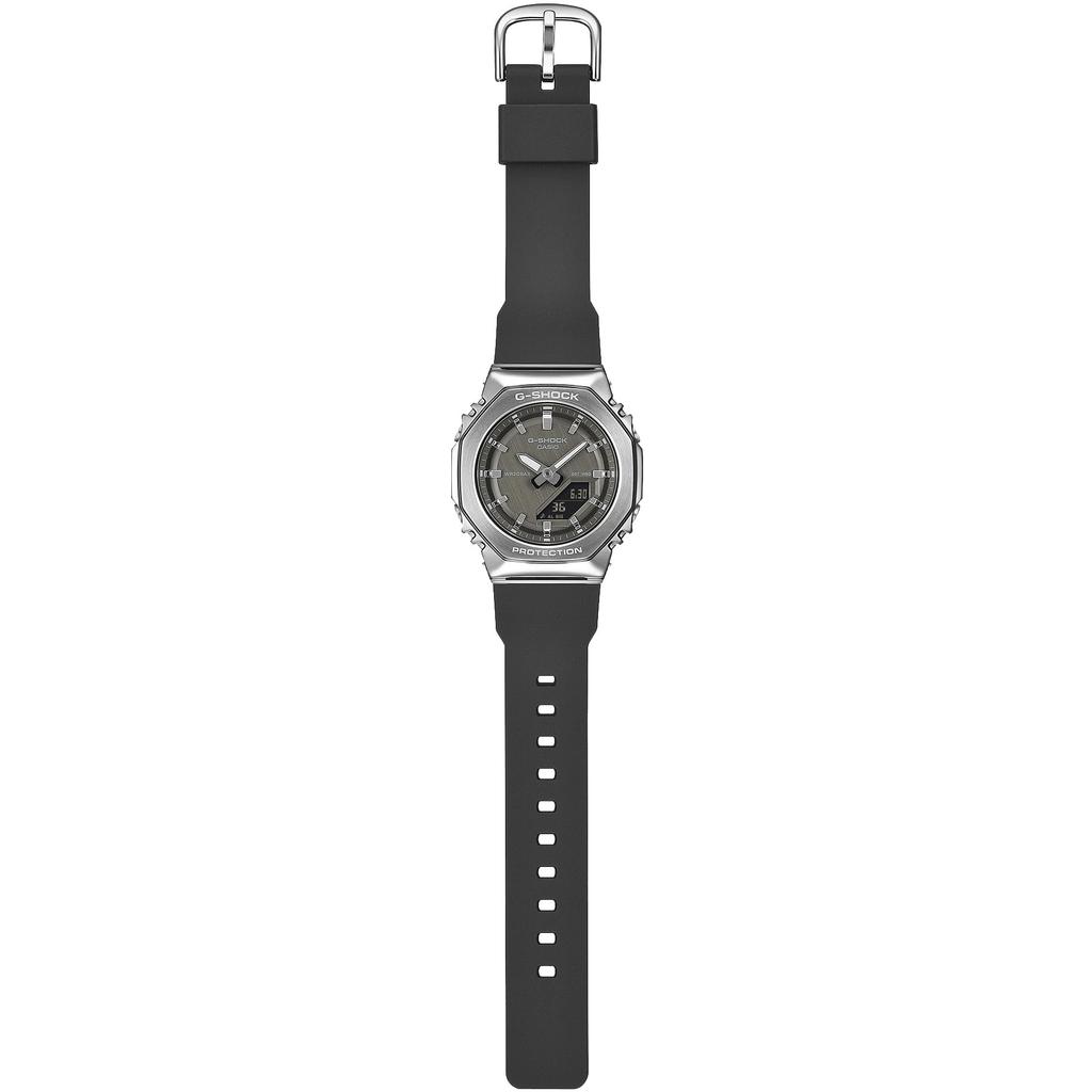Casio Женские часы G-Shock GM-S2110-1A1JF, Экологичный металлический корпус, Серебристый и черный, Оригинальная японская модель