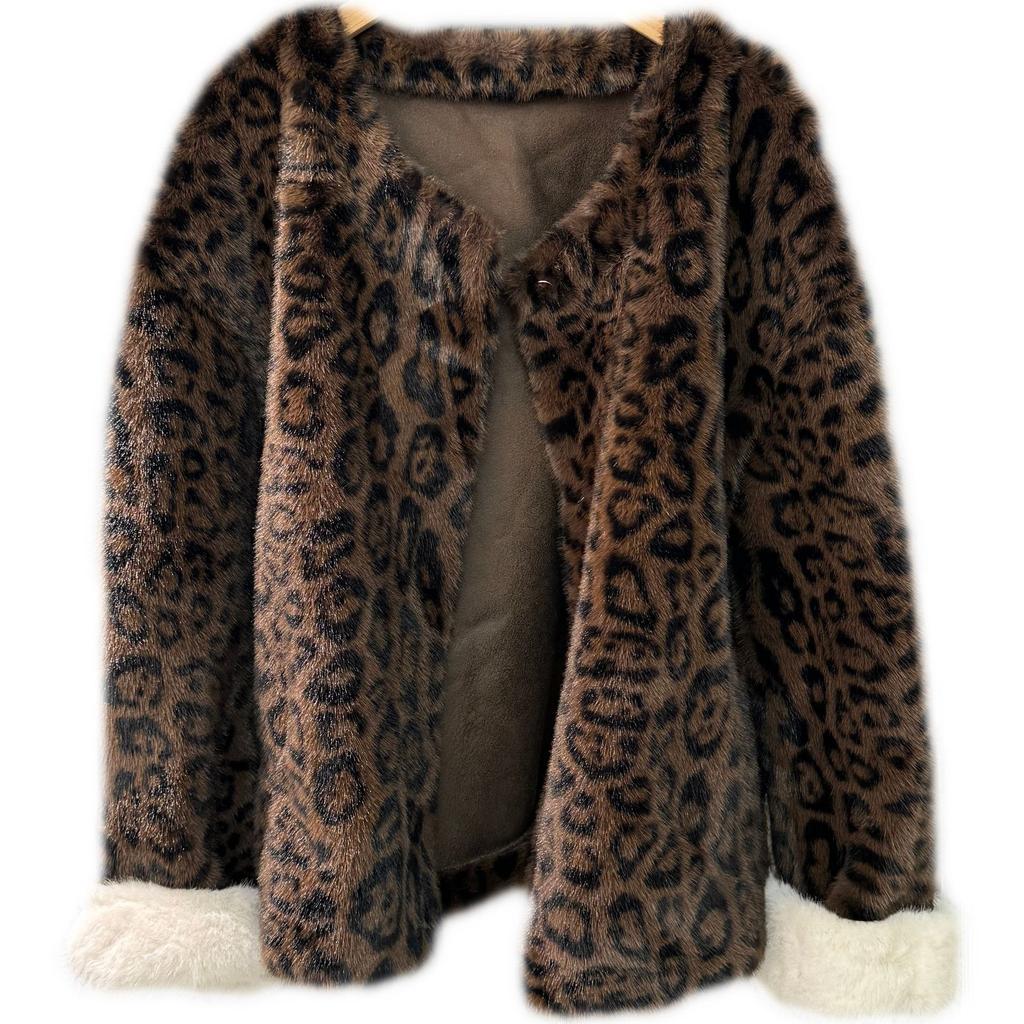 Autumn and Winter Fur Coat, Environmentally Friendly Fur Coat, Round Neck Short Coat for Women