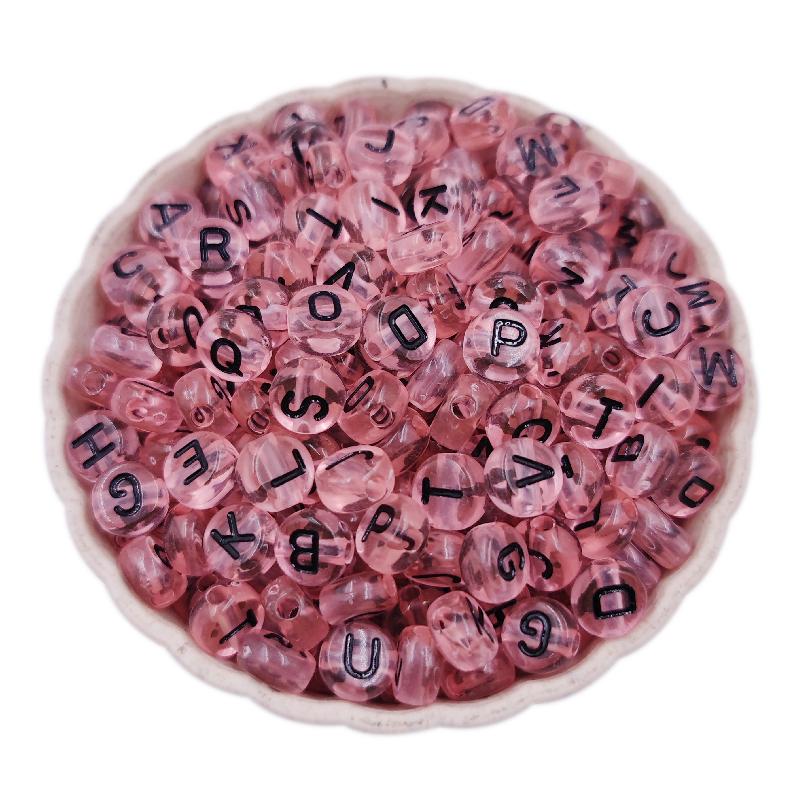 100 шт. 7 мм бусины с буквами алфавита акриловые бусины смешанные буквы квадратные свободные для изготовления ювелирных изделий браслет ожерелье прозрачный DIY