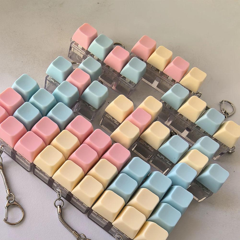 Colorful Keyboard Fidget Toys For Adults Kids,1/4/5/9‑buttons Pastel Keyboard Clicker Keychain For Work Stress Relief Anxiety