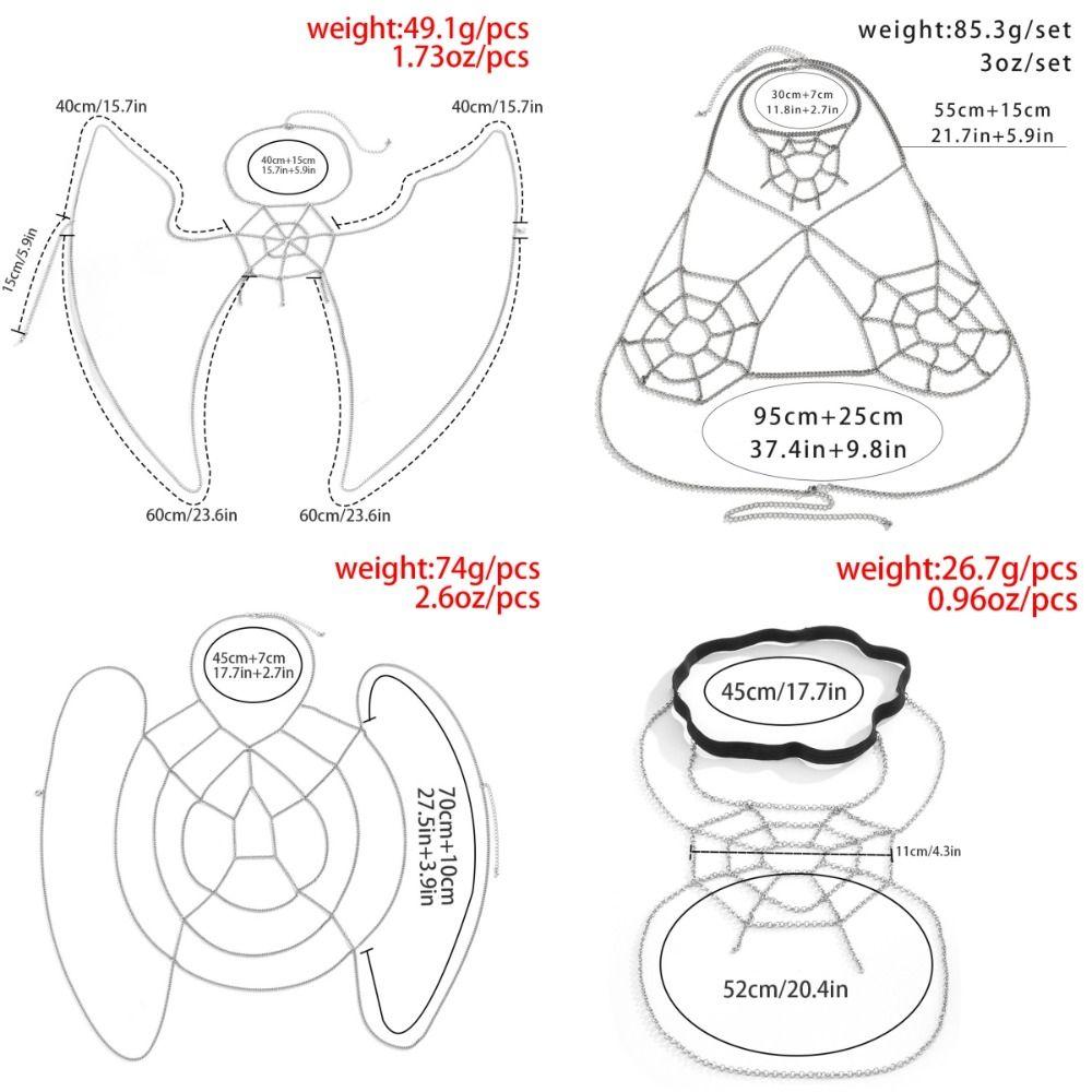 Jewelry Spider Web Body Chain Sexy Spider Web Thigh Chain Halloween Breast Chain Party Decoration