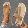 Summer Women Sandals 2025 New Large Size Flat Bottom Sandals Thick Heel Comfortable Rubber Sole Platform Women Shoes