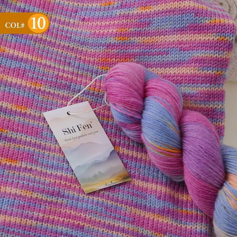 Hand-dyed Wool Yarn, Gradient DIY Knitting Patterns for Sweaters, Baby Silk Yarn Shawls, Scarves, and Handmade Hats
