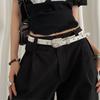 Винтажный панк-стиль ремень из искусственной кожи женский поясной ремень ретро Y2K ремень для джинсов вечеринка