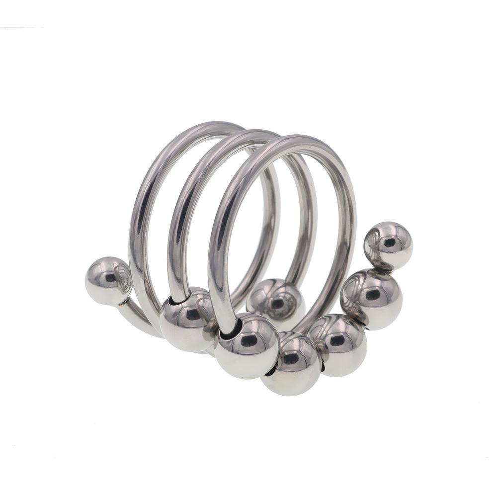 Кольцо для мужского пениса из нержавеющей стали с 8 бусинами, массажное сексуальное приспособление, секс-инструменты для взрослых, альтернативное устройство для достижения кульминации