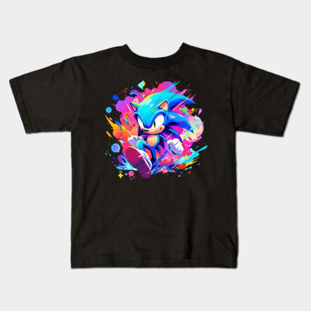 Boys Girls Soft Cotton Graphic Tees Sonic T-shirt Breathable Daily School Wear Kids T-Shirts