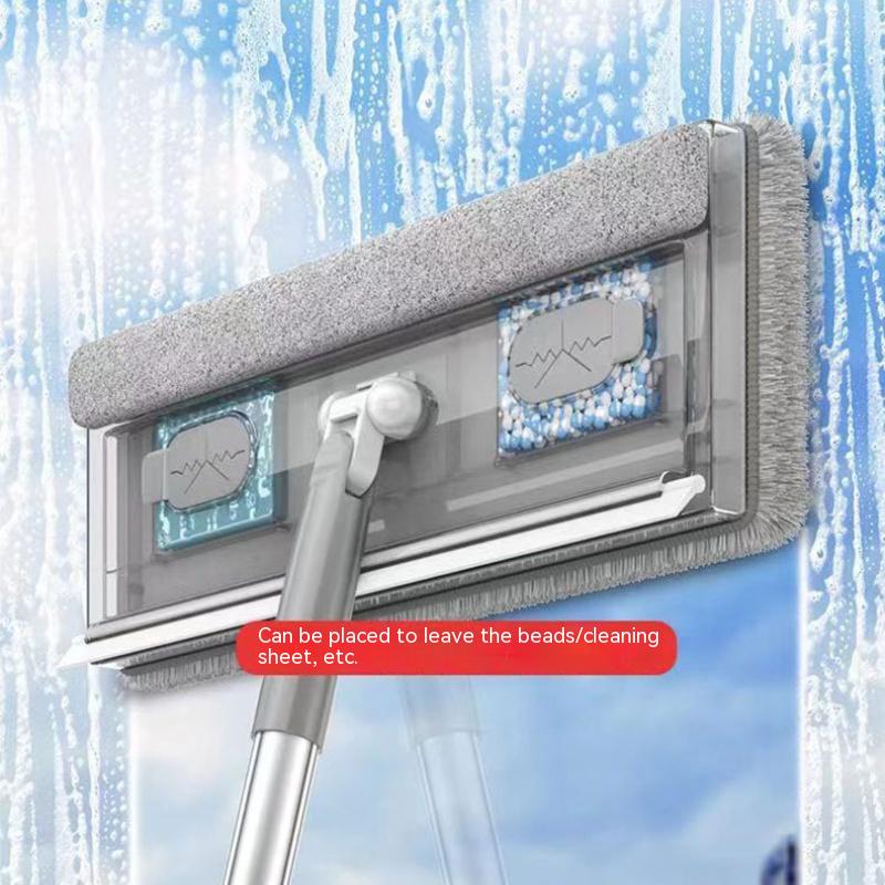 Очиститель для стекла, бытовой, двусторонний, для влажной и сухой уборки, двойного назначения, вращающийся очиститель для стекла, бытовая швабра «два в одном»