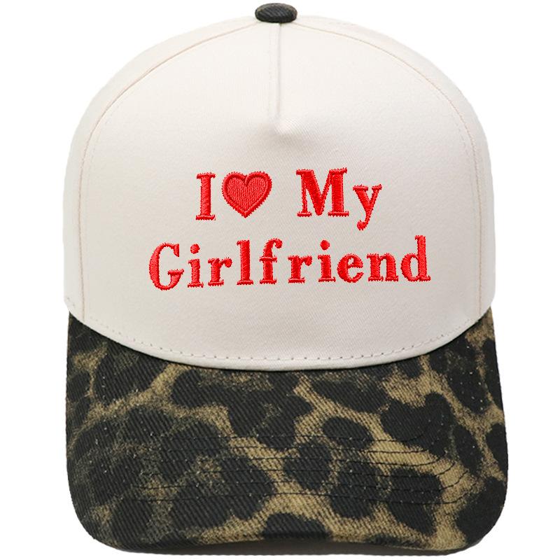 My Girlfriend Love Embroidery Truck Driver Hat Color Matching Vintage Men's and Women's Casual Sun Hat