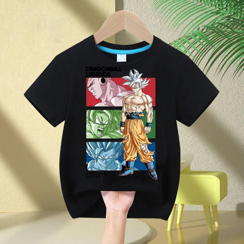 Футболка Dragon Ball для детей, футболки, аниме-фигурки, футболка Son Goku Super Saiyan, футболки для мальчиков, детская одежда, летняя одежда с коротким рукавом