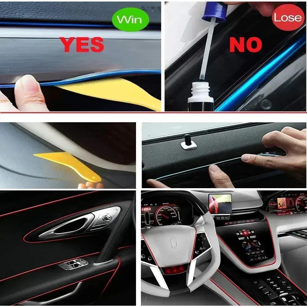 Car Led RGB Ambient Light Strip 1/3/5M Control USB Fiber Optic Neon Lamp Auto Interior Led Decoration Lights