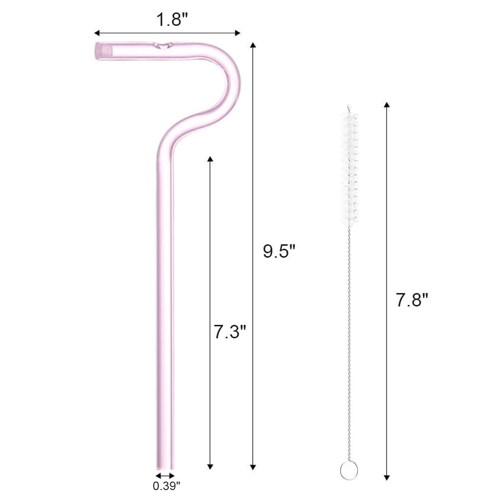 Reusable Glass Straw With Cleaning Brush Reusable High Strength High Borosilicate Glass Anti Wrinkle Straw