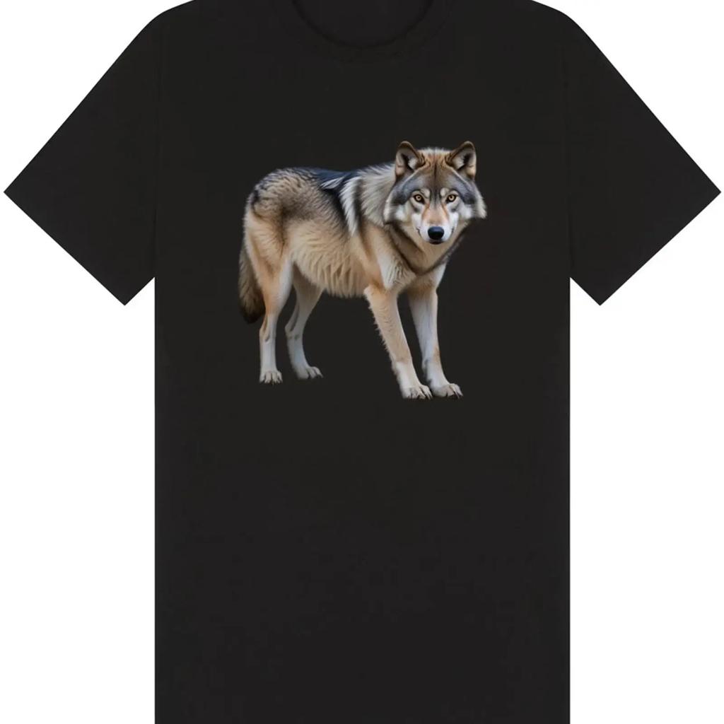 Wolf T Shirt Vintage Designer Clothes Top For Everyday Wear Unisex Fashion Slightly Casual Homme Soft Stretched Graphic