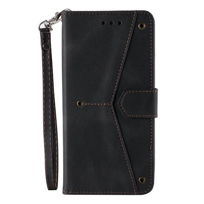Étui portefeuille pour Samsung Galaxy A55 (5G) - Coque rabat - Cuir synthétique - Support intégré - 3 fentes cartes -Noir