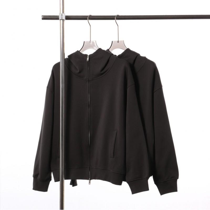 Mens Heavyweight 420g Boxy Fit Hooded Zip Sweatshirt Solid Color High Neck Casual Fall Outerwear