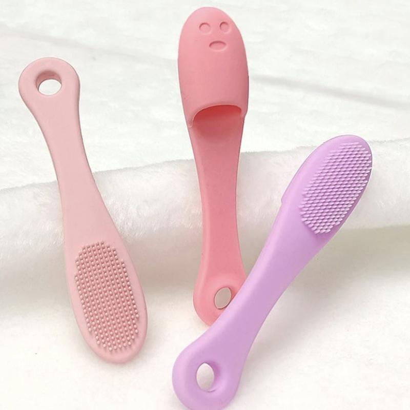 Силиконовая щетка для носа, очиститель пор для лица, портативная двухсторонняя массажная щетка от черных точек, инструмент для чистки красоты, скраб для носа и лица