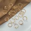 Темперамент, нерегулярное кольцо, комплект из 19 предметов, золотой модный комплект колец для пары, простое кольцо, популярные женские украшения