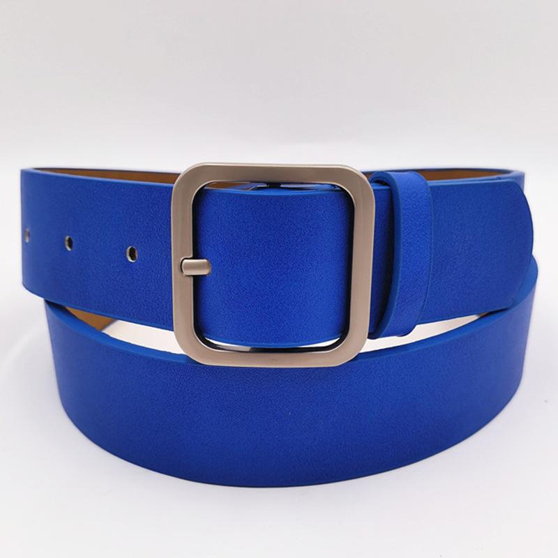 Маленький Простой Женский Ремень в Корейском Стиле Ретро Квадратная Пряжка-Пин Джинсовый Ремень