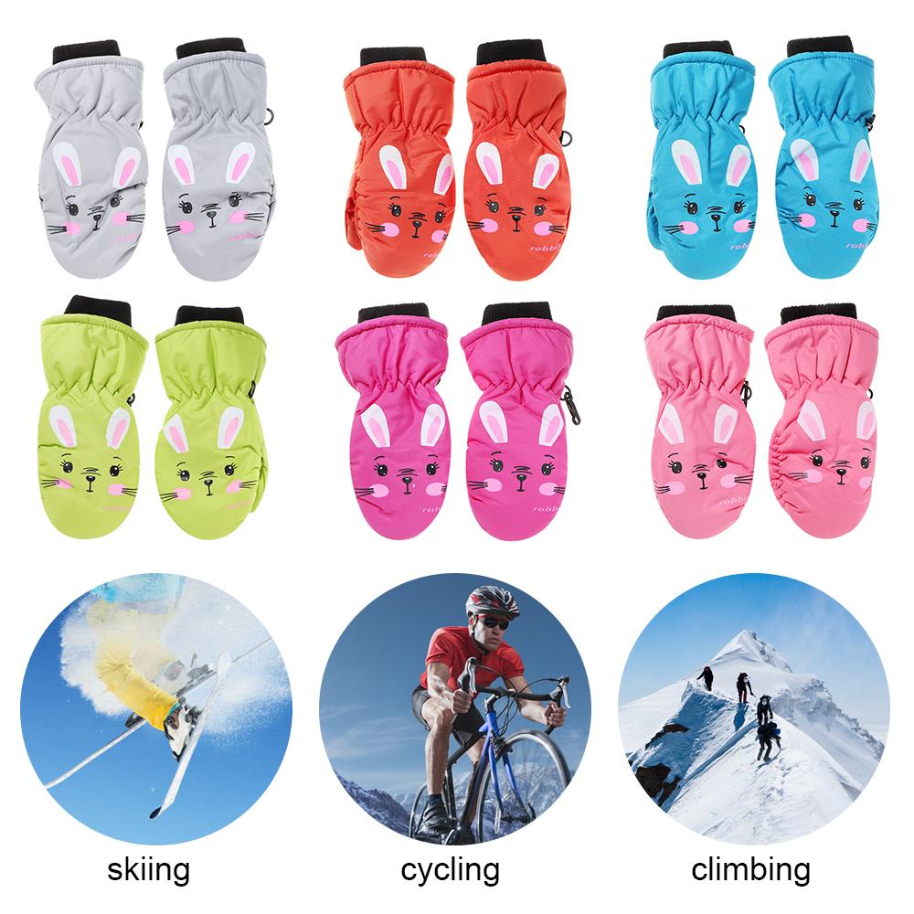 Winter Children Boys Girls Windproof Non-slip Thick Warm Sports Mittens Kids Ski Gloves Waterproof