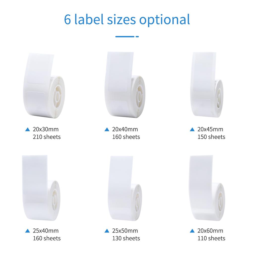 Niimbot Thermal Cable Label Paper for D101 Label Printer Barcode Price Size Name Blank Labels