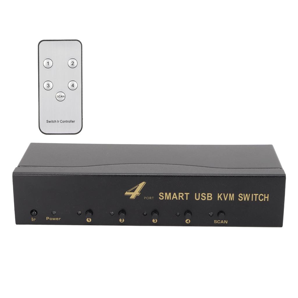 KVM-переключатель VGA Разрешение 1920 X 1440 2 режима переключения 4 USB-разъема Переключатель VGA Вилка 100‑240 В США