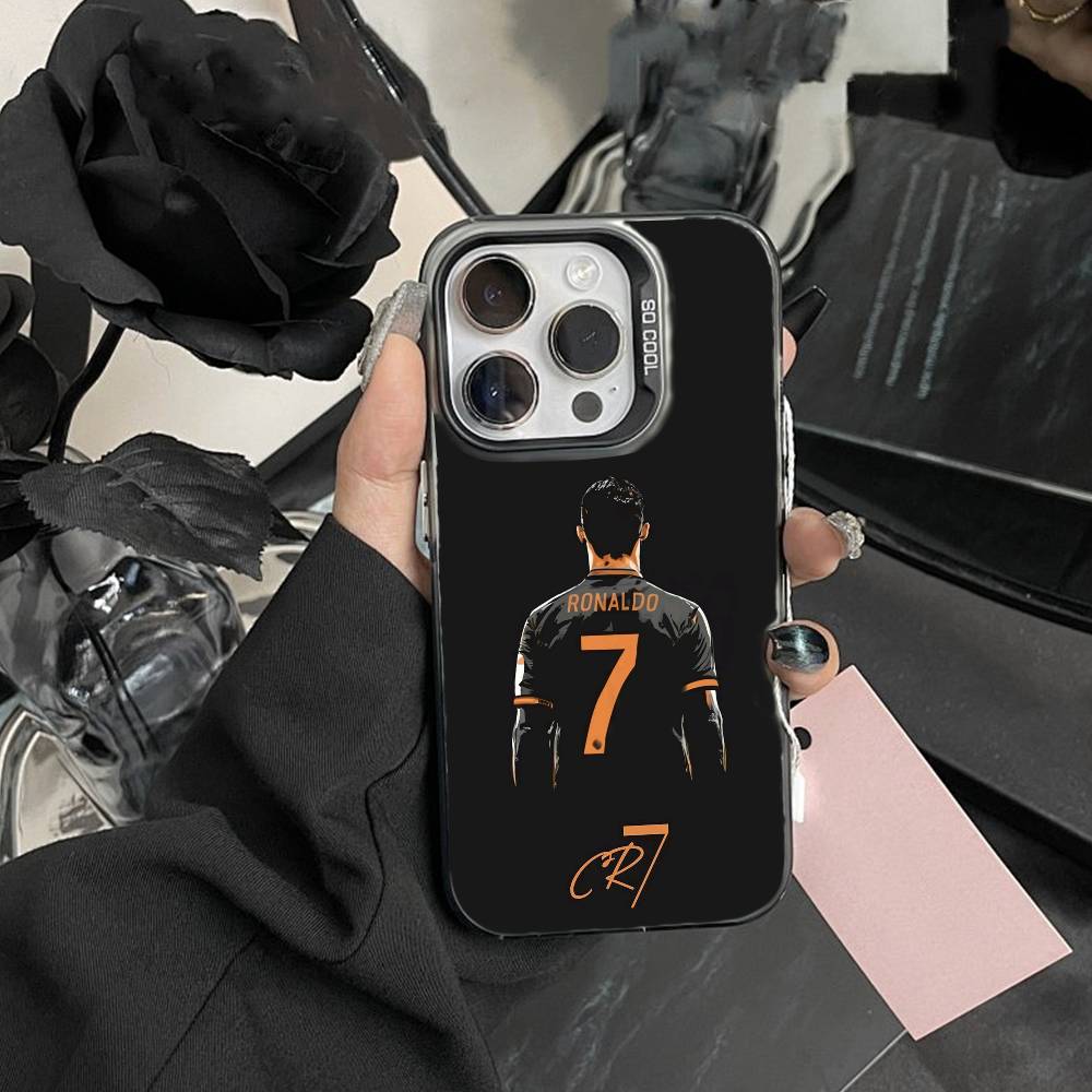 Чехол для телефона Player R-Ronaldo C-CR7 для iPhone 17,16,15,14,13,12,Pro MAX Черный Матовый Ударопрочный Чехол