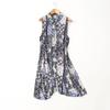 Export Tail Single Export Retro Print Noil Poplin Dress Summer Loose Thin Artificial Cotton Sleeveless Shirt Dress