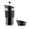 BODUM TRAVEL PRESS SET Дорожный пресс-набор Кофеварка с френч-прессом (с крышкой для стакана) Пластик 350мл черный [Оригинальный продукт] K11102-01