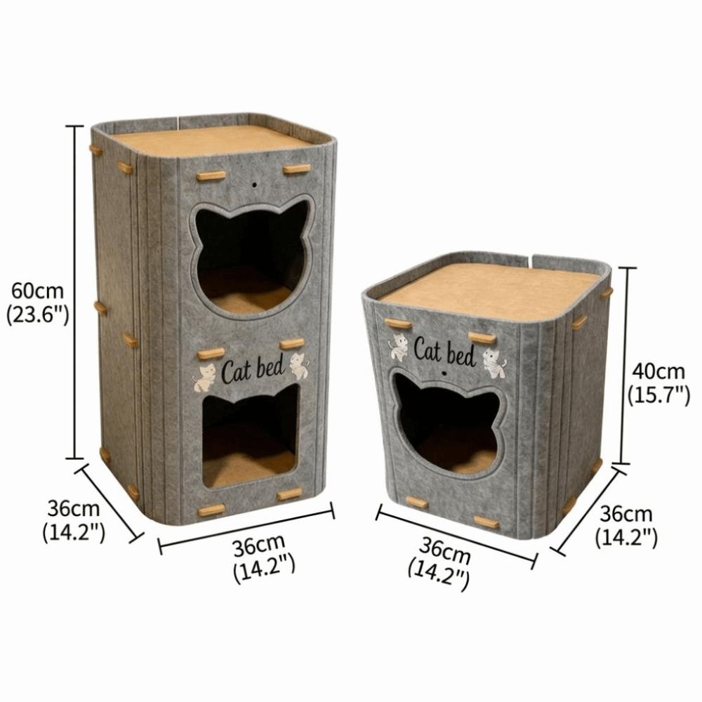 Double Layer Cat House Felt Cat Scratching Board Creativity Cat Castle Bed Cat Supplies